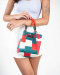 KNITTED HANDLE BAG GREEN.SL