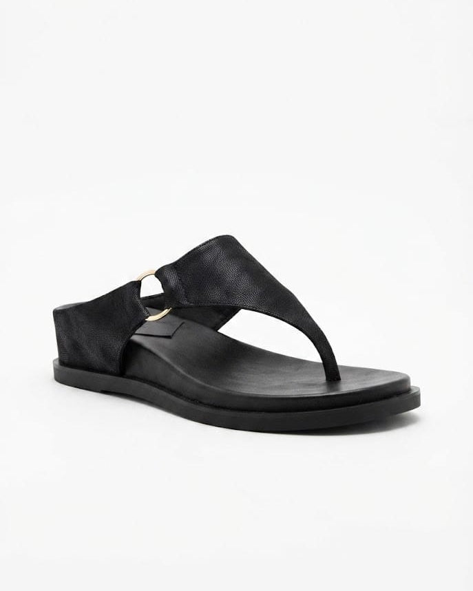BUCKLE STRAP WEDGE BLACK