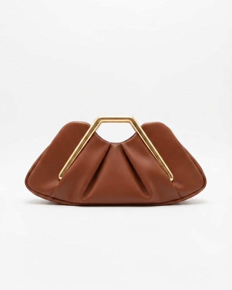 NEESON GOLD CLUTCH TAN