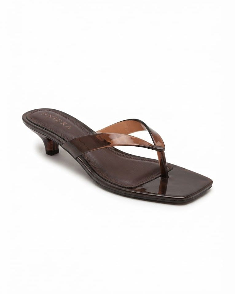 JELLY THONG HEEL BROWN